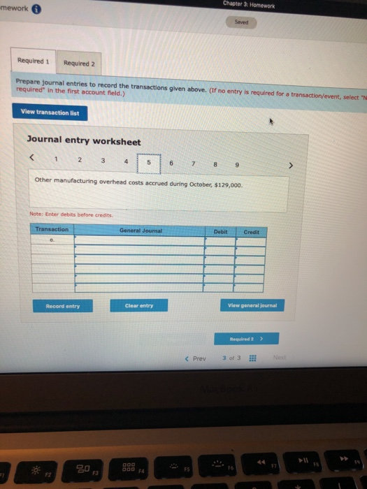 and indirect labor cost of $22,000. d. Depreciation recorded on factory equipment,