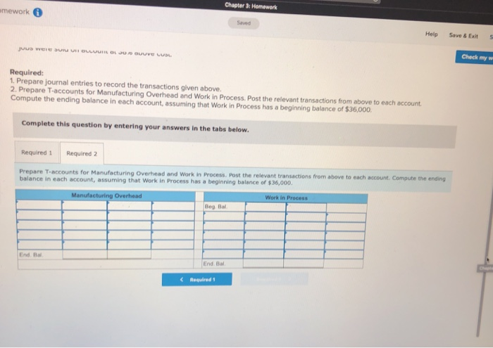 completed during October and transferred to Finished Goods h Jobs that had