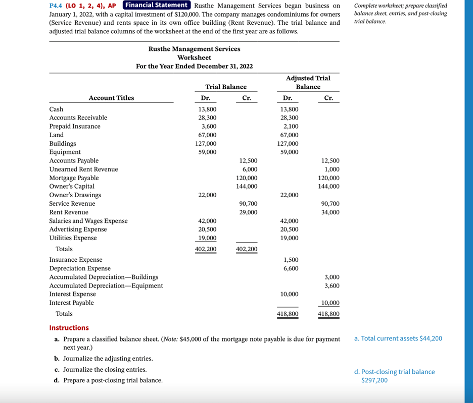 P4.4 (LO 1, 2, 4), AP | Rusthe Management Services began
