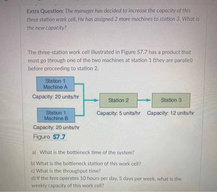  Extra Question: The manager has decided to increase the capacity of