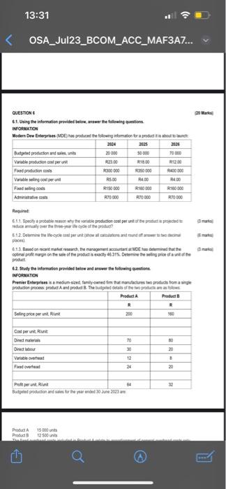 Radasys Manufacturing Limited (RML) is appraising the purchase of a new machine,