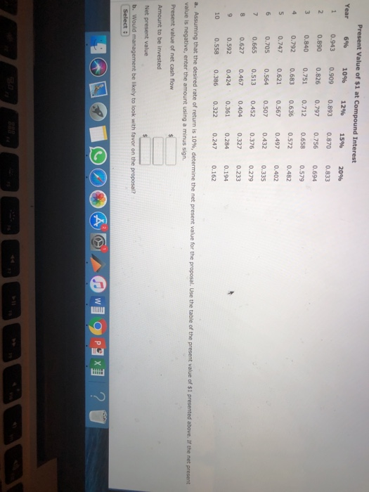 following data are accumulated by Reynolds Company in evaluating the purchase of