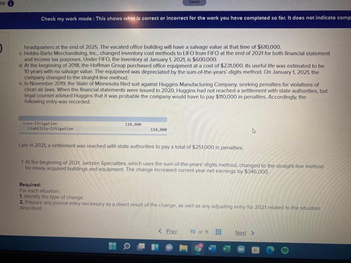 incorrect for the work you have completed so far. It does not