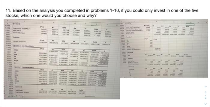  11. Based on the analysis you completed in problems 1-10, if