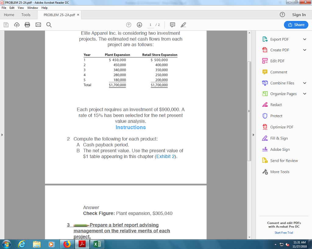 LAYOUT FORMULAS DATA REVIEW VEW Sign in XProblem 25(11)-2A A B CD