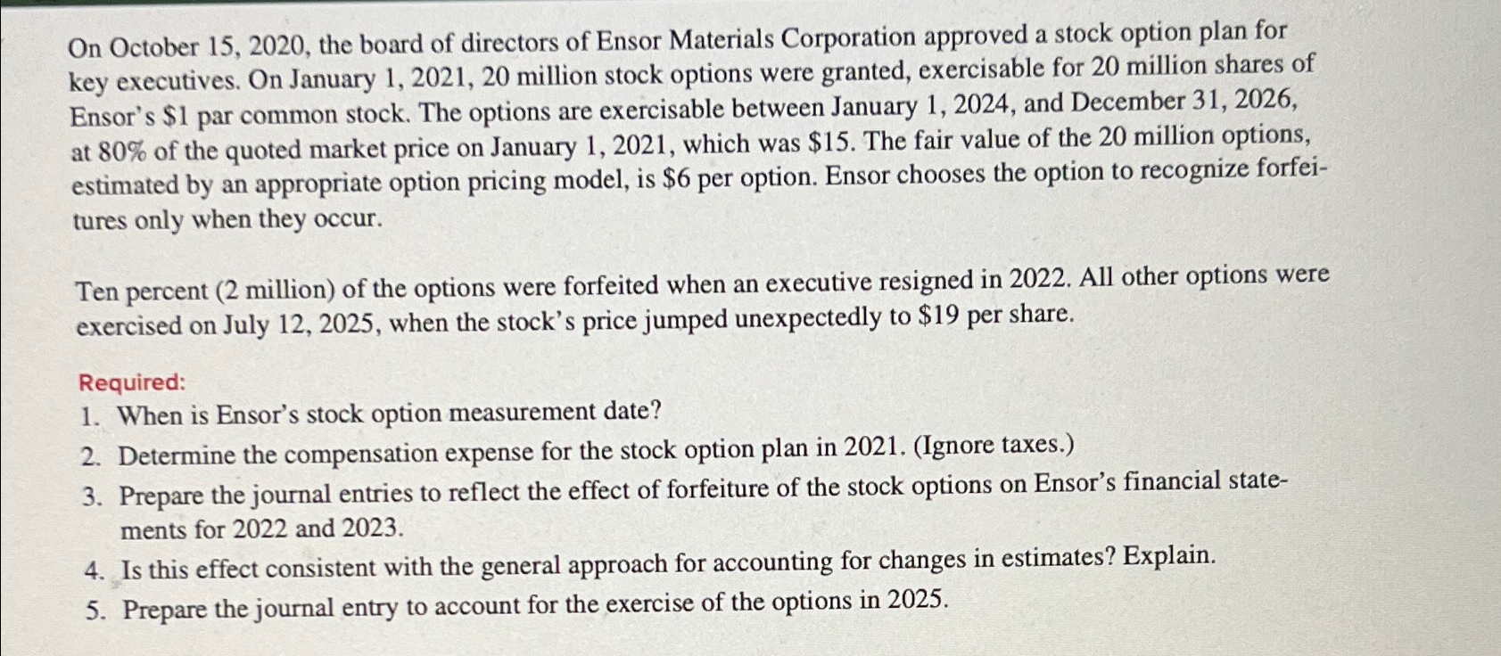  On October 15,2020, the board of directors of Ensor Materials Corporation