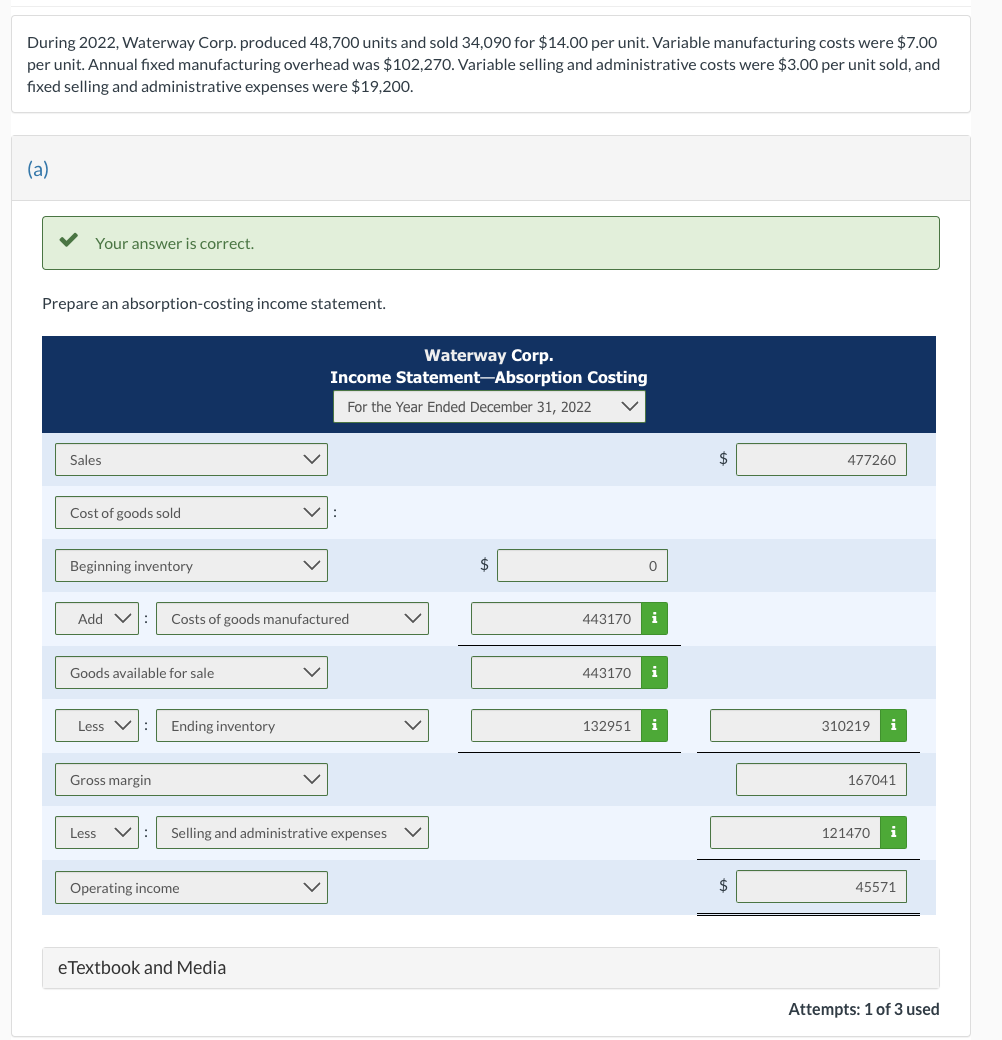 Reconcile the difference between the net income under variable costing and the