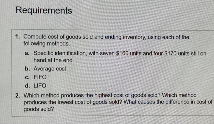  Please help solve this it says not correct numbers Requirements 1.