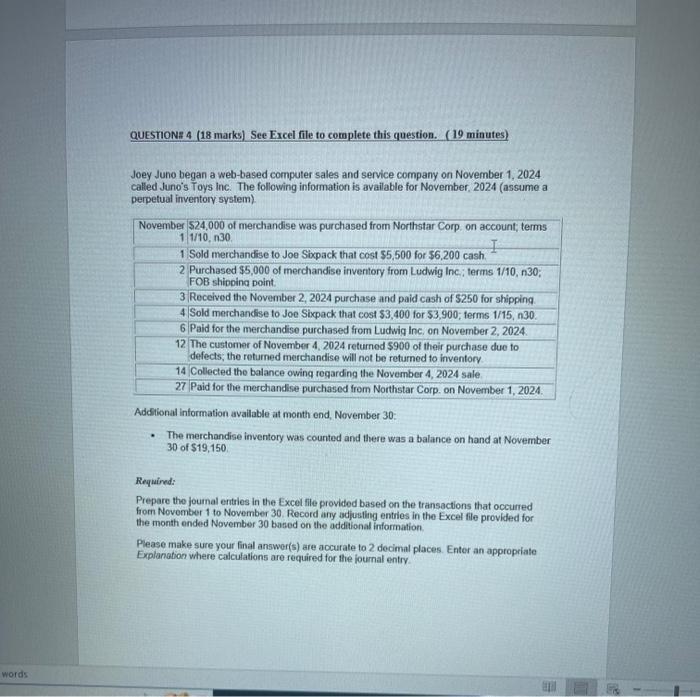 please help Joey Juno began a web-based computer sales and service company
