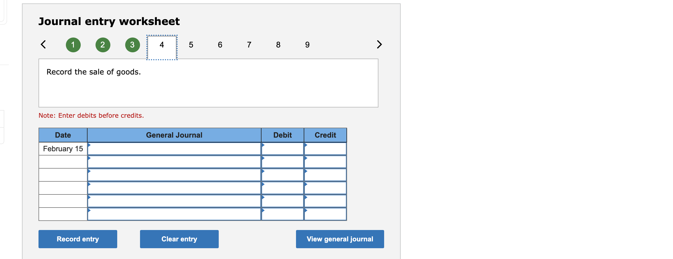 made on account, and no discounts are offered. Journal entry worksheet Note: