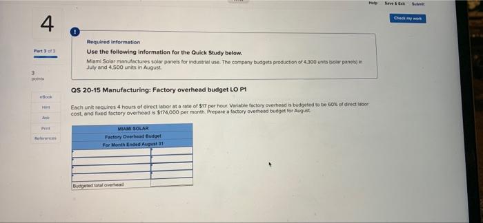  Com 4. Part 3 Required information Use the following information for