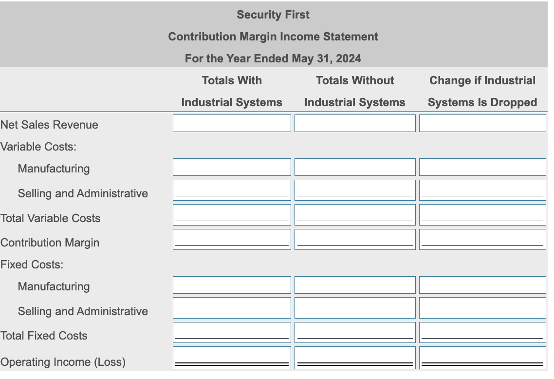 to show Security First's total operating income under the two alternatives: (a)