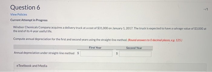  Question 6 View Policies Current Attempt in Progress Windsor Chemicals Company