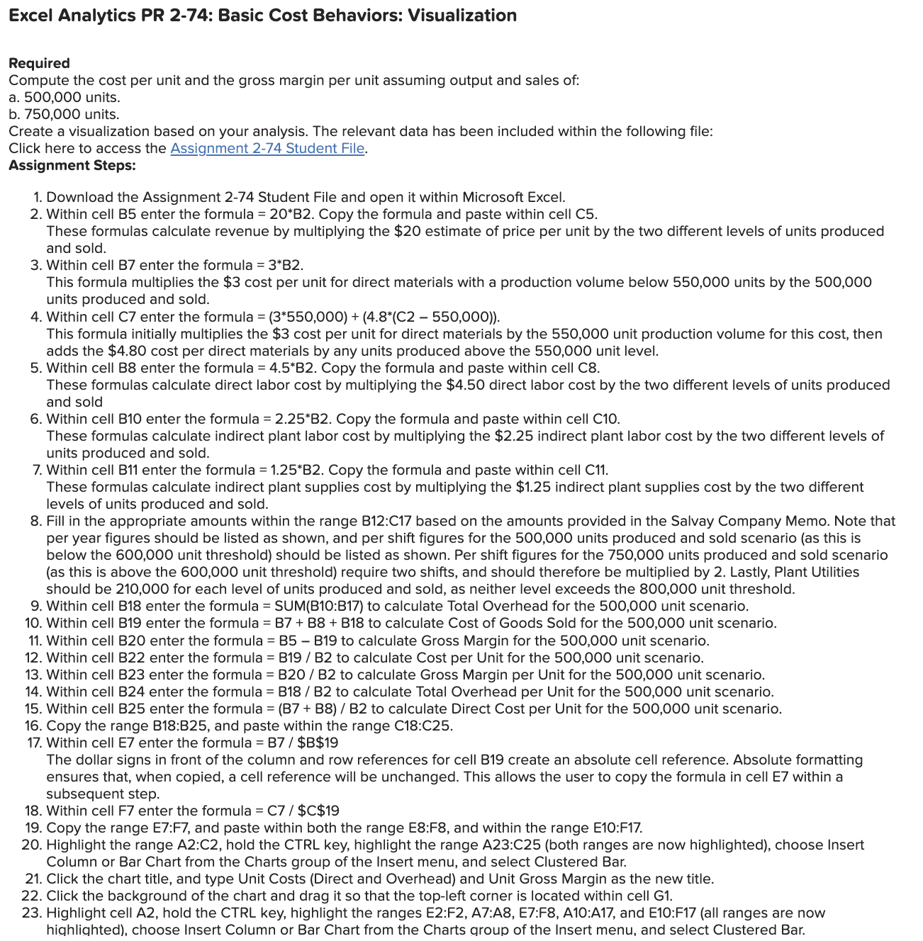 unit assuming output and sales of: a. 500,000 units. b. 750,000 units.