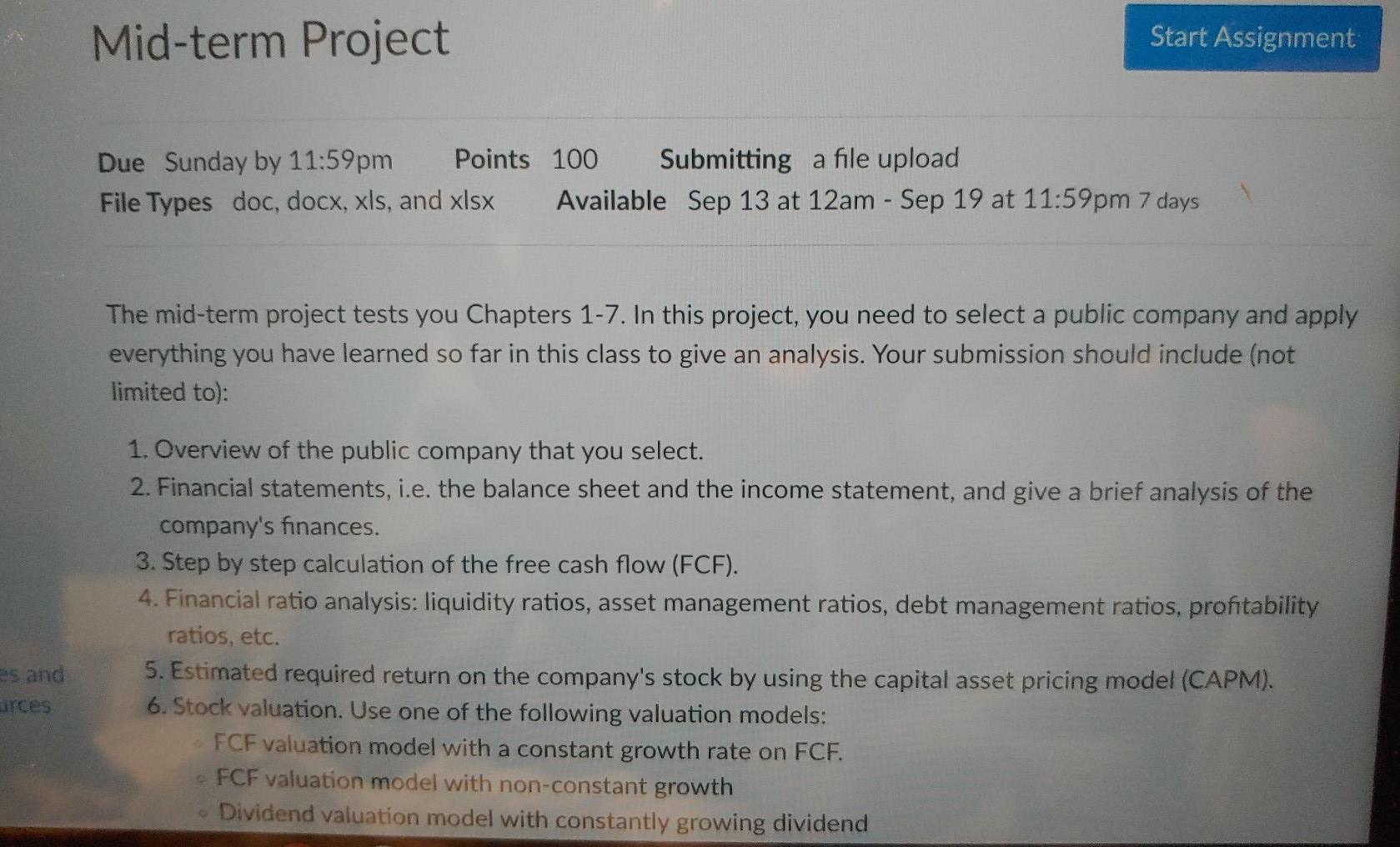 need to select a public company and apply everything you have learned