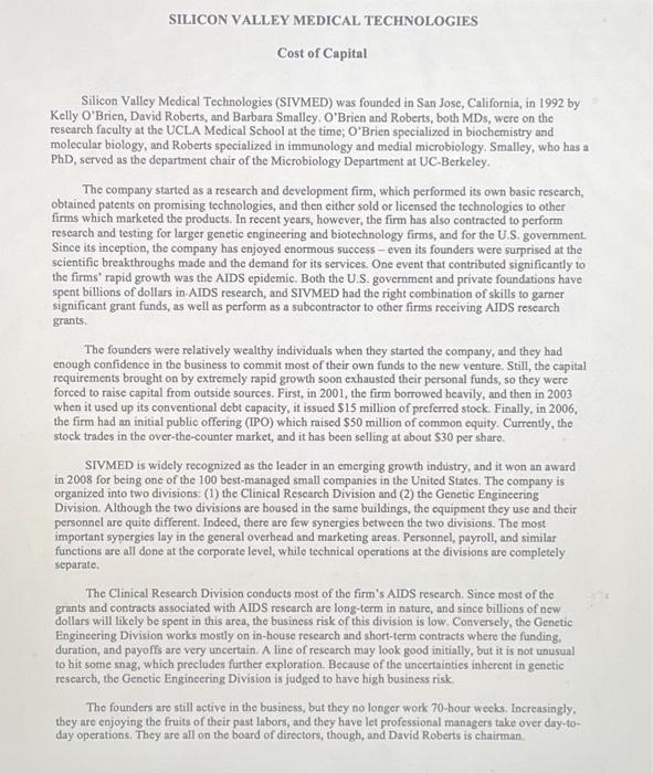  based on the information provided please answer the following questions Cost