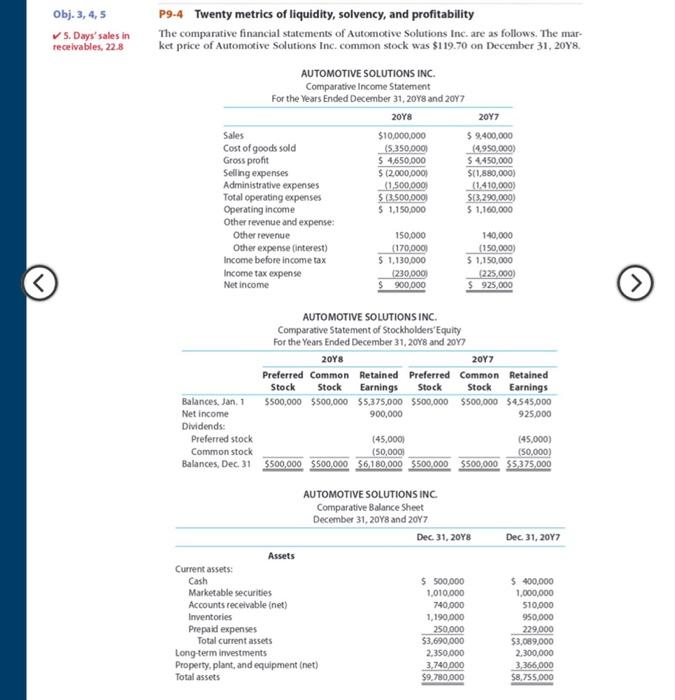  Obj. 3, 4, 5 V S. Days' sales in receivables, 228
