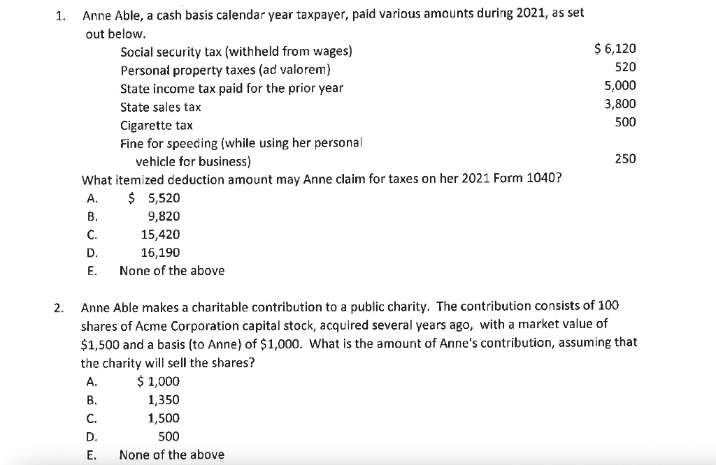  All final answers, unless otherwise indicated, have been rounded to the