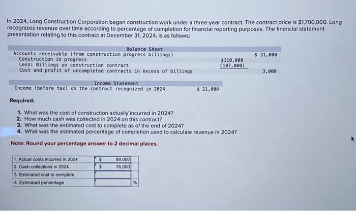  In 2024, Long Construction Corporation began construction work under a three-year