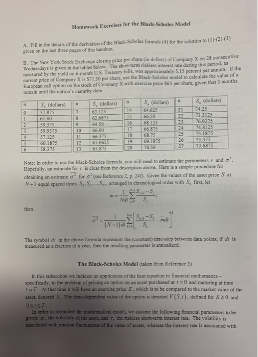 Stock Options References: 1. Fischer Black and Myron Scholes, "The pricing of