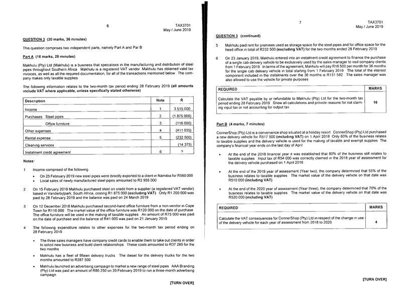 comprises two independent parts, namely Part A and Par B 5 Part