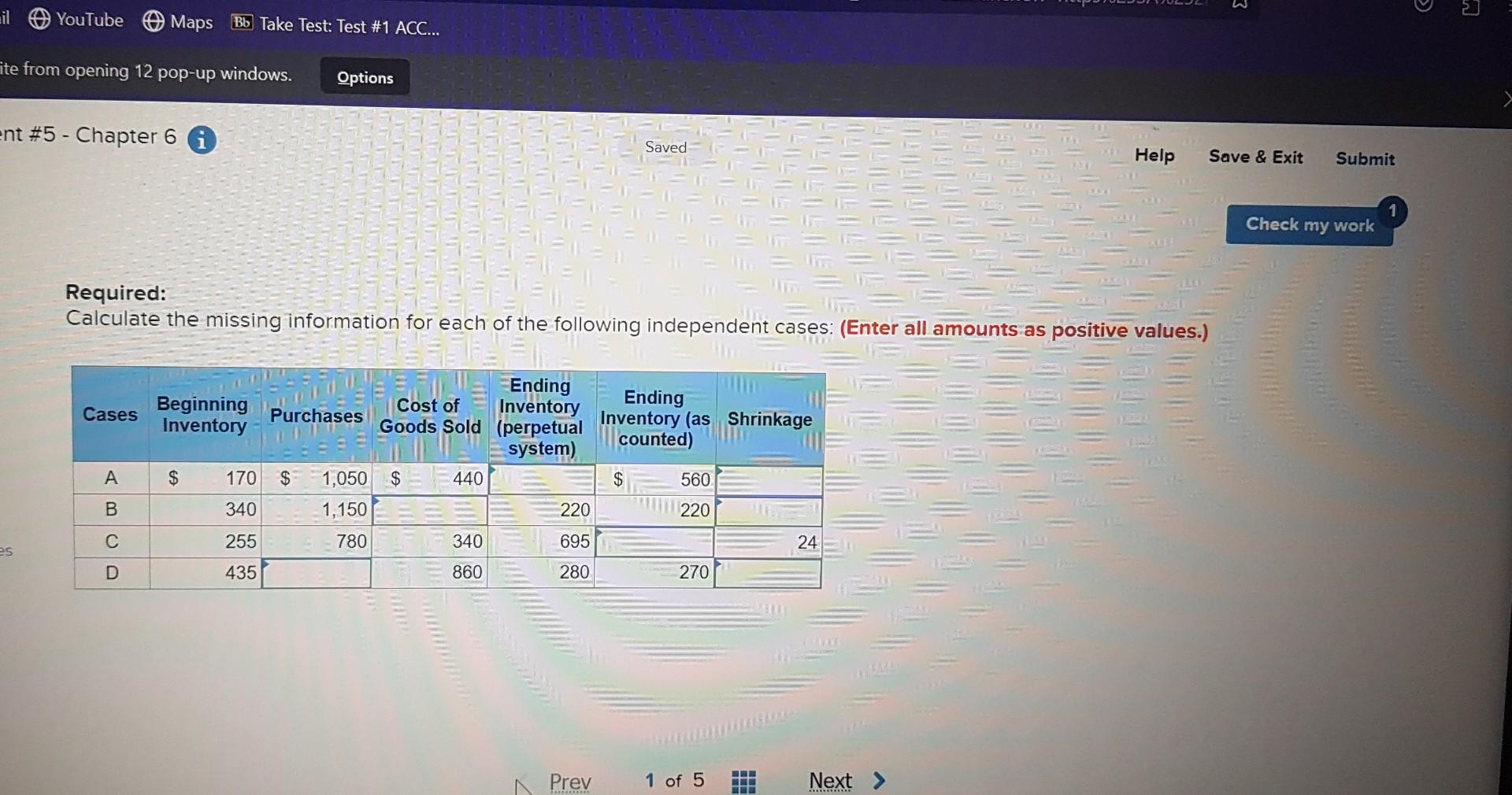 please help me solve this Required: Calculate the missing information for