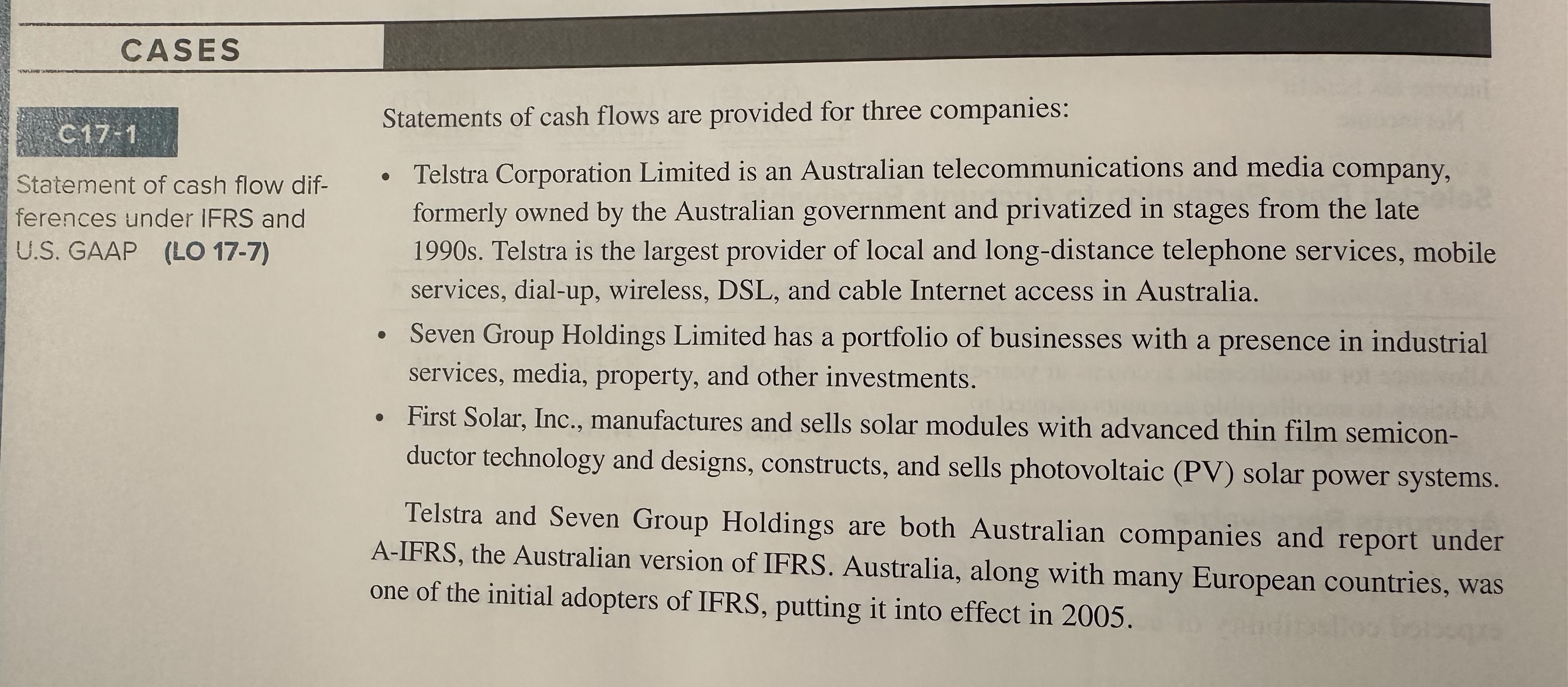 Financial Reporting & Analysis C17-1 \begin{tabular}{|c|c|c|c|c|} \hline & \multicolumn{4}{|c|}{ Year Ended 30