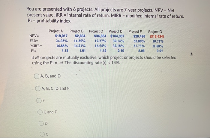 (r) is 14%. OB, D and F O A, B, and D