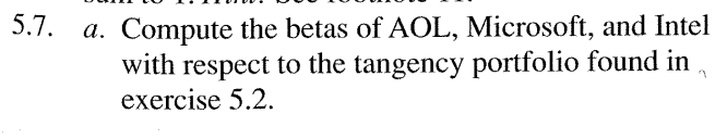 information Ex about the mean returns and covariances for three stocks. The