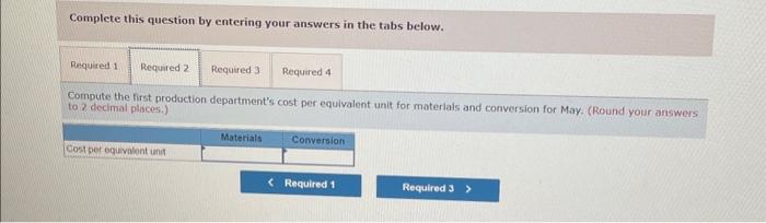 Units Exercise 5-8 (Algo) Equivalent Units; Cost per Equivalent Unit; Assigning Costs