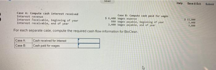  Saved Help Save & Edit Submit Case Ai Compute cash interest
