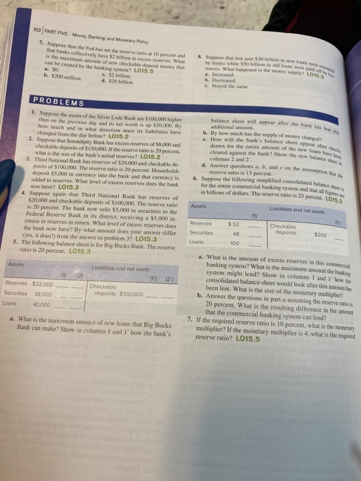 chapter 15 problem 5 302 PART FIVE Money Bang and Monetary Policy