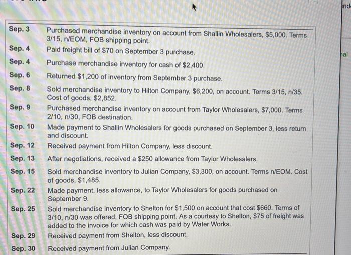 please put in right format, thank you. Ind . Sep. 3 hal