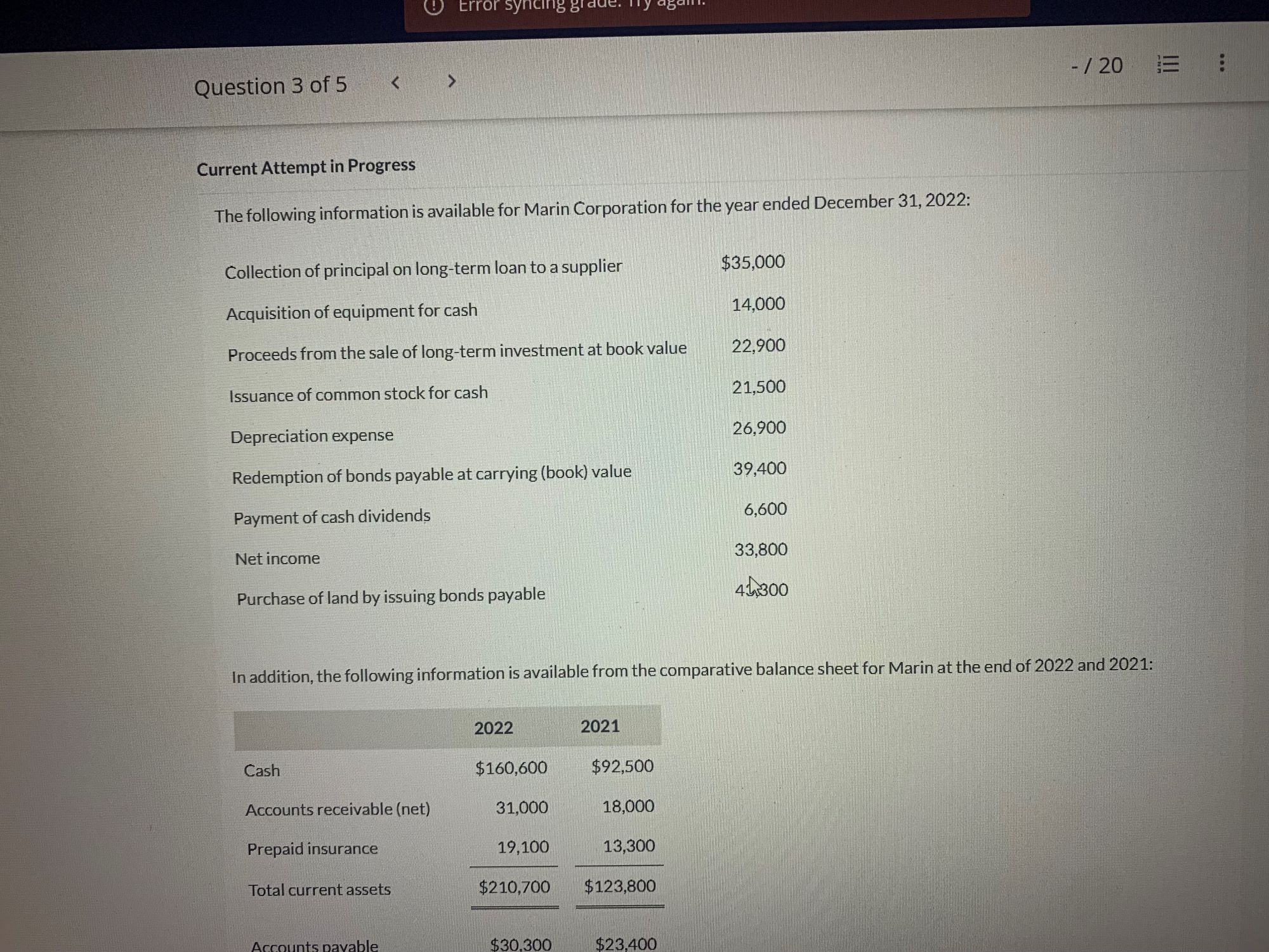 Current Attempt in Progress The following information is available for Marin