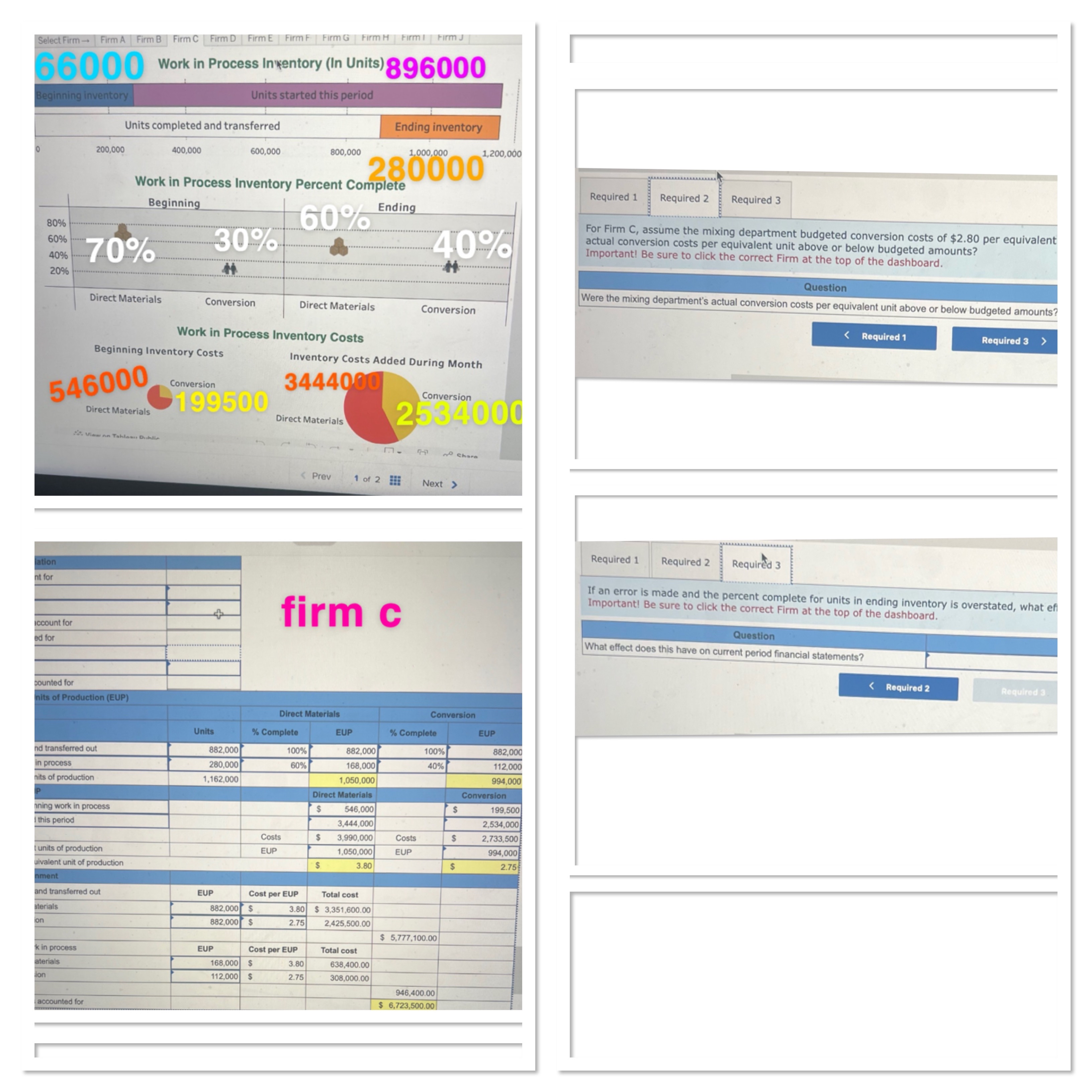  please solve required 1 need help with units reconciliation section and