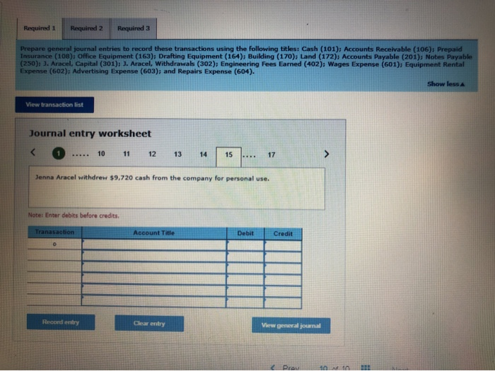 (172), Accounts Payable (201), Notes Payable (250); J. Aracel, Capital (301): J.