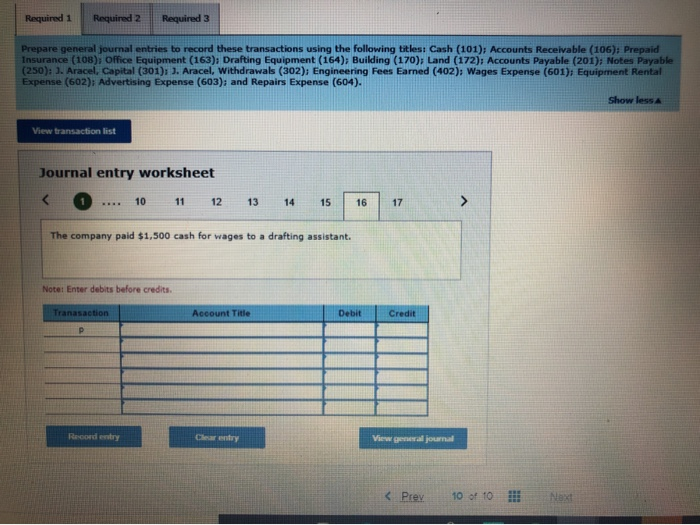 Aracel, Withdrawals (302), Engineering Fees Earned (402), Wages Expense (601), Equipment Rental