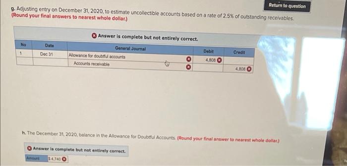 7777 Allowance for Doubtful Accounts July 15/20 14,900 380 Dec. 31/19 Balance
