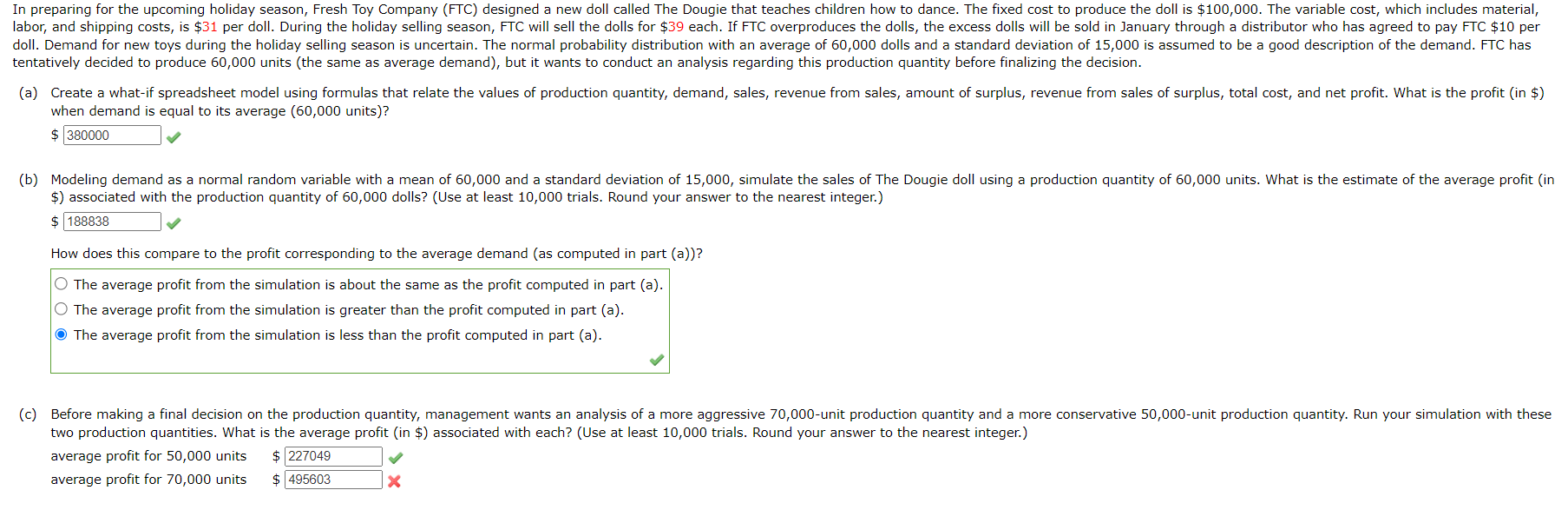 Can you solve the problem (c)? I solved the problem of average