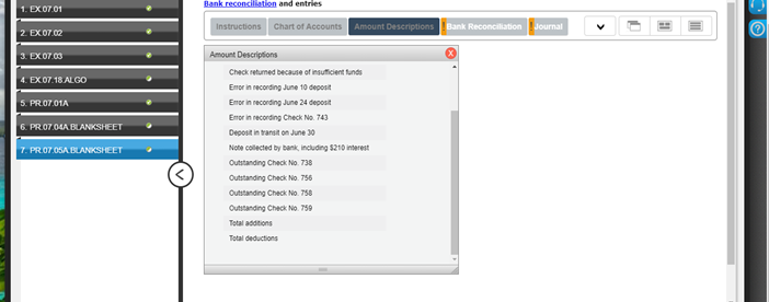 on account 6. PR.07.04ABLANKSHEET 7. PR.07.05A BLANKSHEET CASH ACCOUNT $9,317.40 Balance as