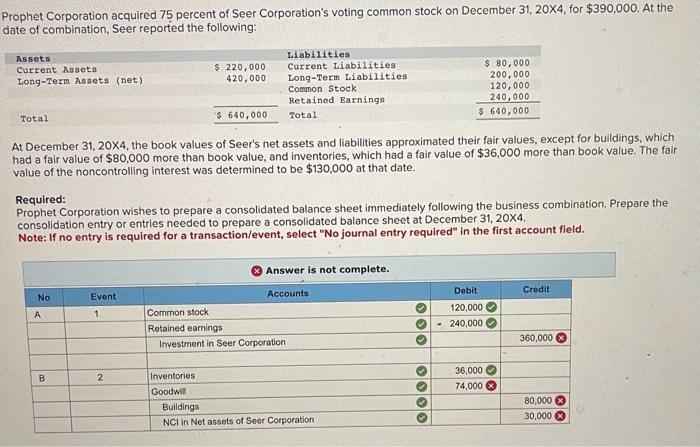  Need help with A. record the basic consolidation entry. B.Record the