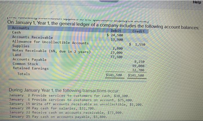 January, $14, eee. a. The company estimates future uncollectible accounts. The company