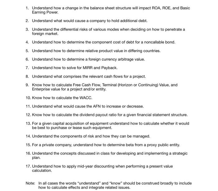  1. Understand how a change in the balance sheet structure will