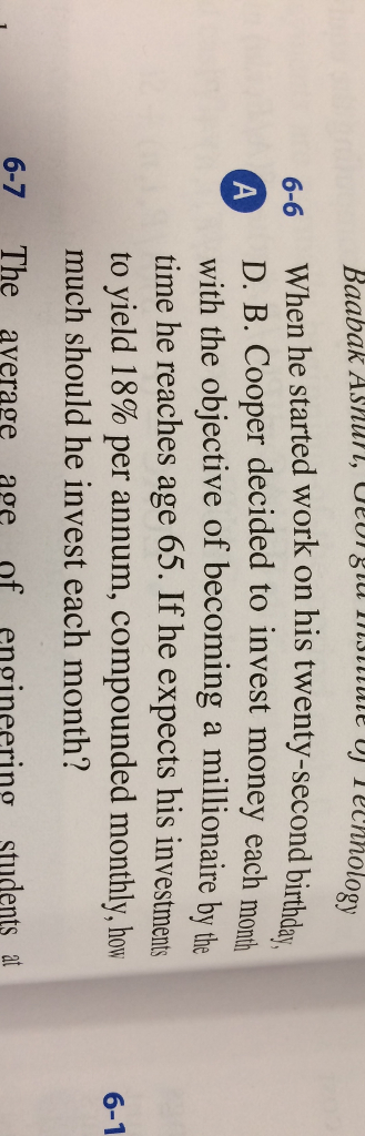 SOLVE BY HAND SHOWING EQUATIONS When he started work on his twenty-second