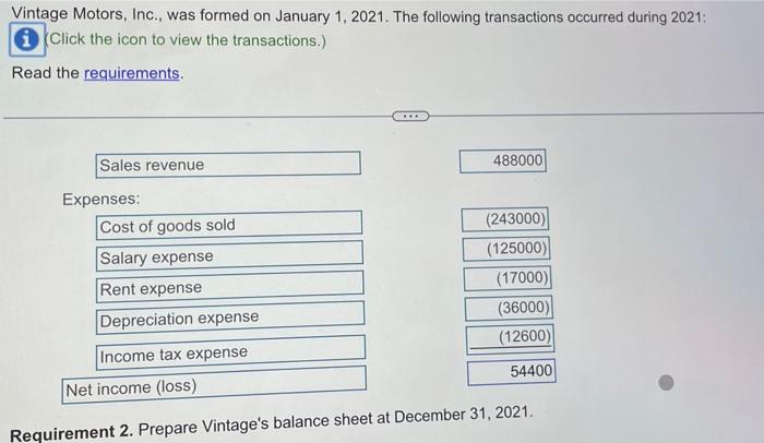 common stock for $440,000. Early in January, Vintage made the following cash