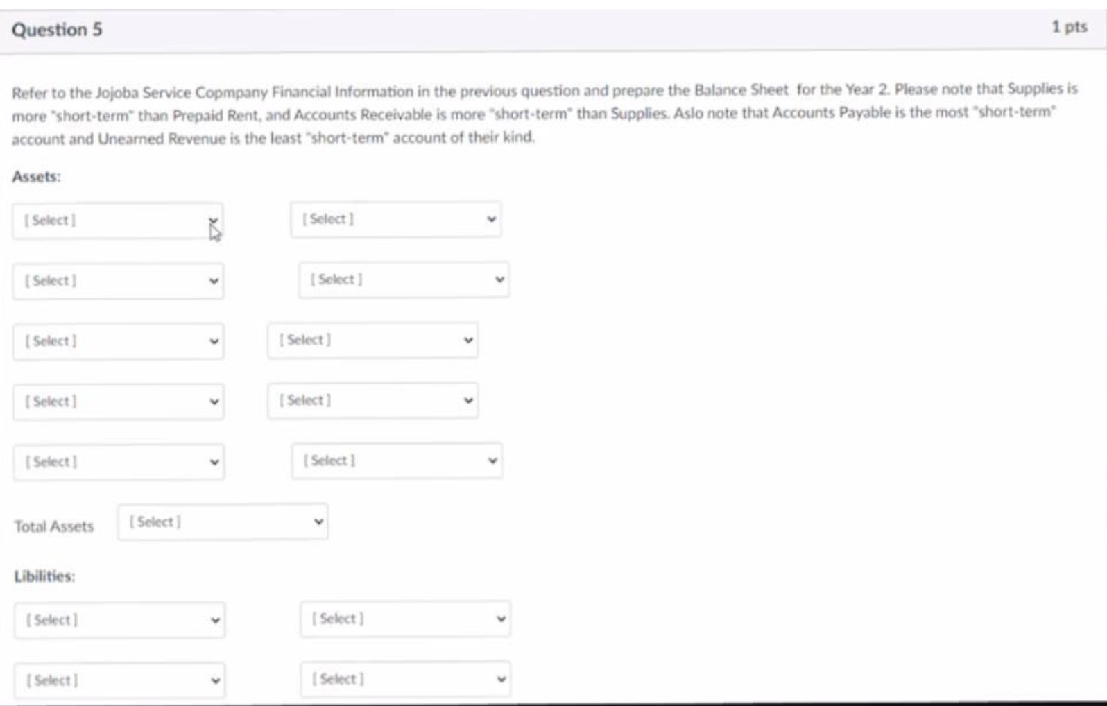 cursor is $800 Events Affecting the Year 1 Accounting Period 1. Acquired