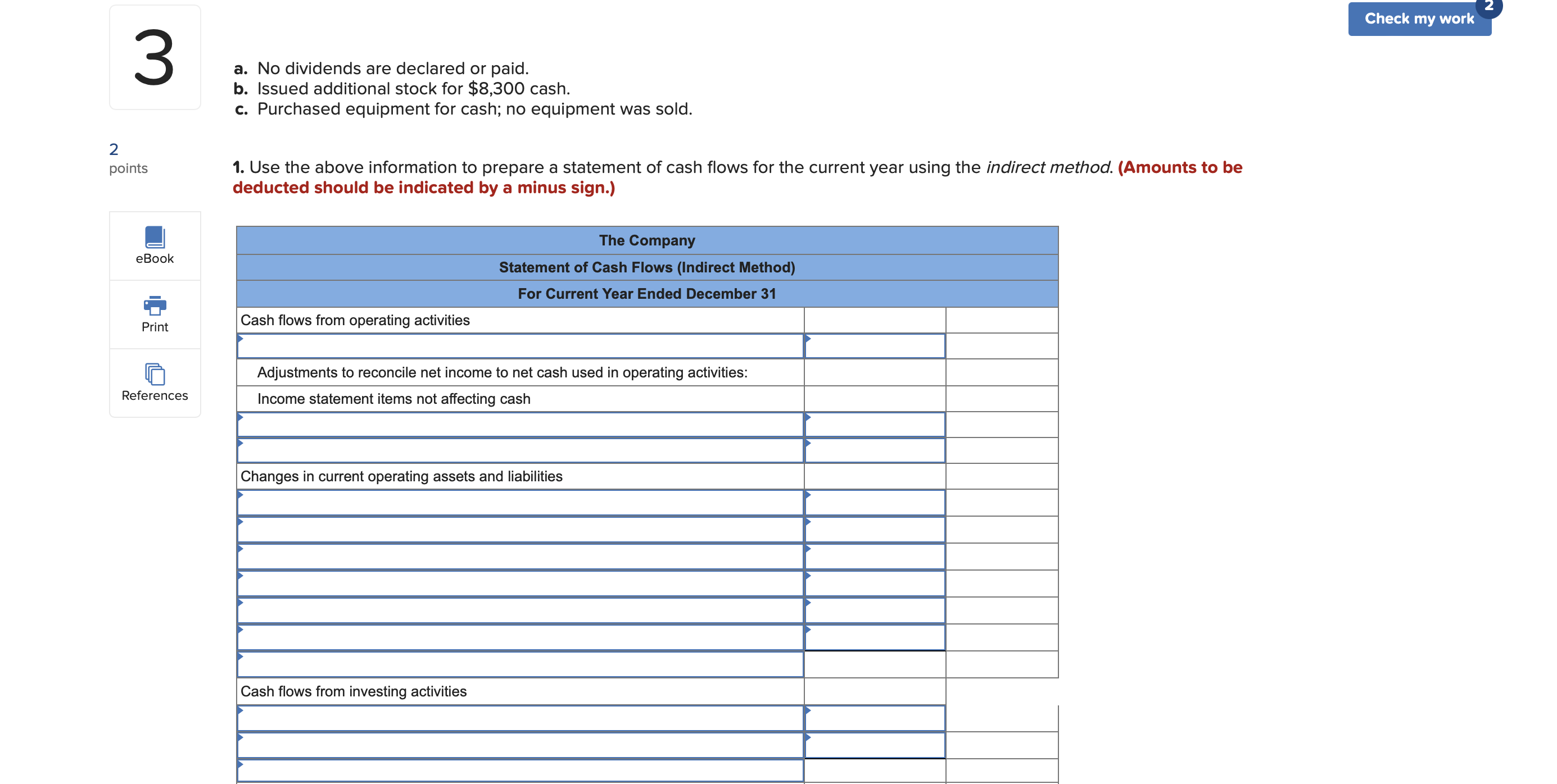 flows LO P2, P3 Additional Information on Current-Year Transactions a. No dividends