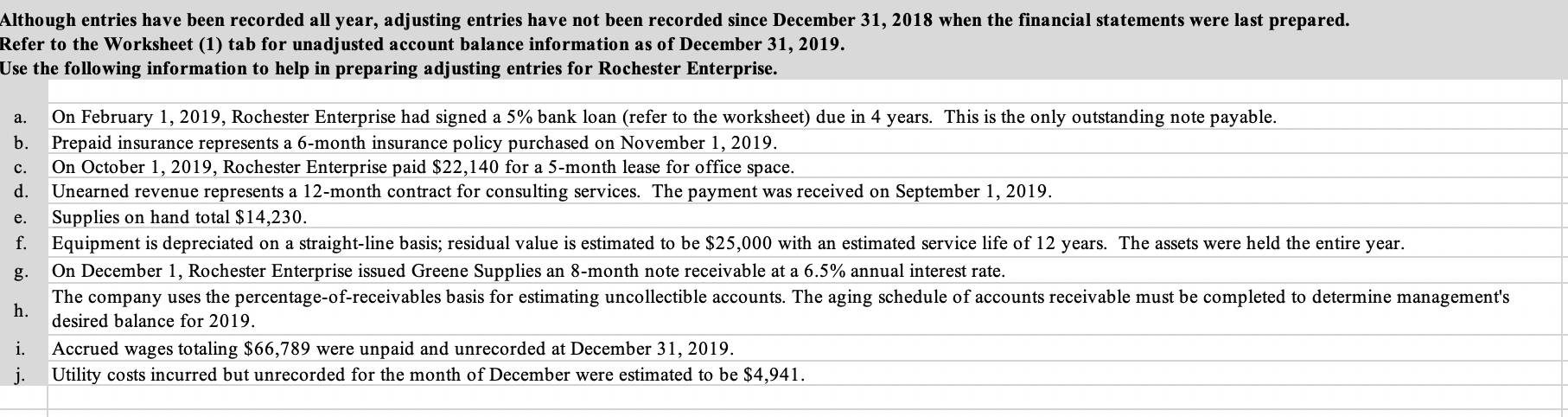 all numbers to the nearest dollar.) SHOW YOUR WORK FOR THE ADJUSTMENT