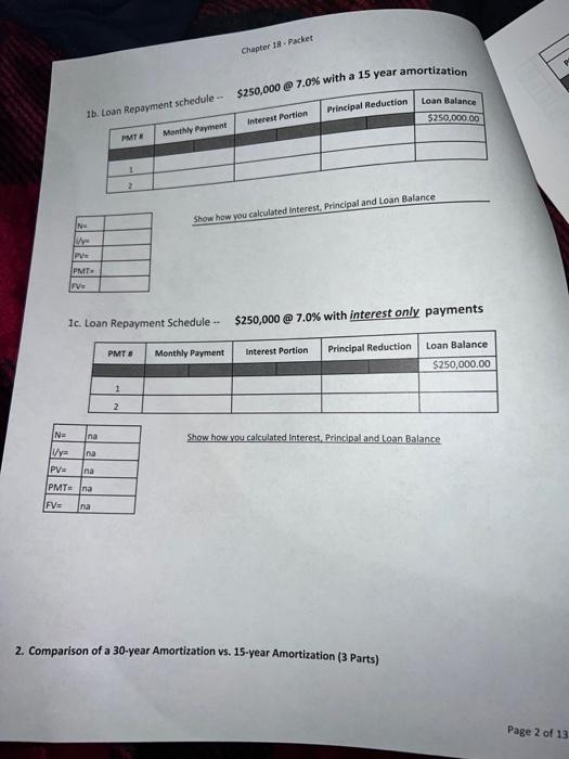 financial calculator (NO annuity formulas) - SHOW ALL WORK!! I recommend printing