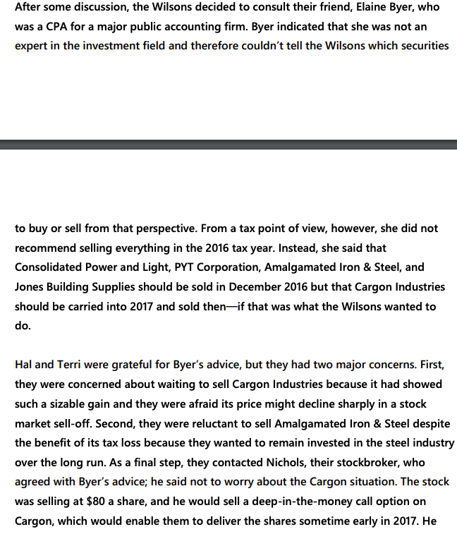 Wilson had most of their funds invested in common stock in late